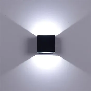 6W Sienos Lempos Kambarį LED Šviestuvas Eilėje Sienos Sconce Miegamojo Sienos Žibintai LED Balta/Juoda Spalva