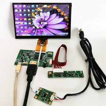 7 colių capacitive ekranas touch modulis rinkinys 1024x600 IPS HDMI LCD Modulis Automobilių Aviečių Pi 3 5 taškų capacitive jutiklinis Ekranas