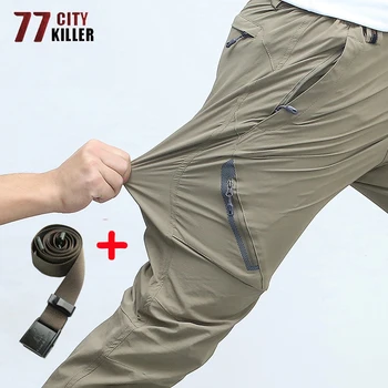 77City Žudikas Quick Dry Pėsčiųjų Kelnės Vyrams Anti-sumažinti dilimui Kelionės Outwear Poilsiu Vyrų Ruožas Vandeniui Mens Kelnės