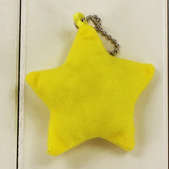 7cm 10vnt/daug žvaigždė keychain pliušinis lėlės žaislas geltona mielas star pedantas minkšti kimštiniai animacinių filmų lėlės žaislas