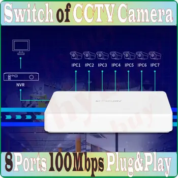 8 uostų 100 mbps duomenų Jungiklis Plug&Play, MCS1108M, NVR Fotoaparatą Tinklo Jungiklio, Mini Darbalaukio Ethernet Tinklo Jungiklio, iš CCTV Kameros