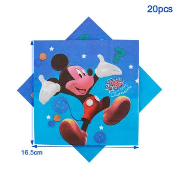80Pcs Disney Mickey Mouse Vienkartiniai Indai, Vaikų Berniukų Gimtadienio Dekoravimas Popieriaus Plokštė+Taurė+Servetėlė+vėliavų aksesuarai vaikams