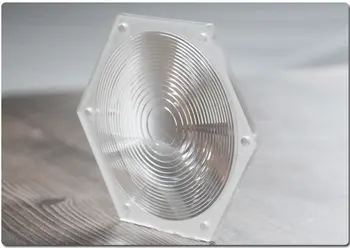 85mm Dia LED Šviesos Kondensacinė Frenelio Lęšio Asferiniai Šešiakampis Skaidrus Kondensatoriaus Kaukė Optinis Lempa įranga 70mm Židinio Nuotolis