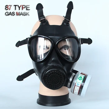 87 tipo dujų Visą kaukė Ne karinių Respiratorius dujokaukę aukštos kokybės gumos Aukštos raiškos saugos kaukė 4 nuodingų dujų filtrai