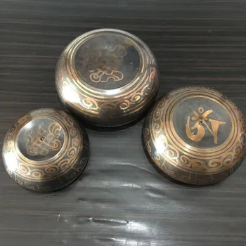 8cm-17,5 cm Tibeto Budizmas Dubenį Vario Dainavimo Kaušeliai Rankų darbo Dekoratyvinis-sienos-patiekalai Jogos Dubenys