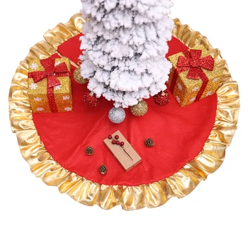 90 cm Kalėdų Eglutės Sijonas Su Raudona spalva, Aukso Apdaila Kalėdų Dekoracijos Kalėdų Eglutė Sijonas Kalėdų Dekoracijos