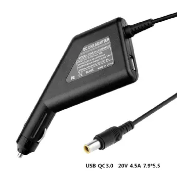 90W 20V 4.5 QC 3.0 USB Nešiojamas, Automobilinis Įkroviklis, Skirtas Nešiojamas kompiuteris Thinkpad X60 X 61 Z60 Z61 X 200 X300 T60 T61 T400 mobiliųjų Telefonų Tablet GPS