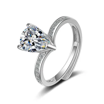 925 sterlingas sidabro blizga CZ cirkonis moterims vestuvinis žiedas papuošalai ponios'finger žiedai ne išnyks lašas laivybos didmeninės