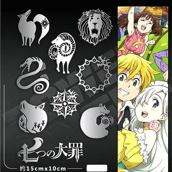 9pcs/set Luxuury Telefono Lipdukas Anime Lipdukai Septynios Mirtinos Nuodėmės 
