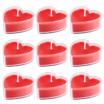9Pcs Subtilus Kvapnų Žvakės Širdies Formos Žvakės Aromatas Namų Vestuvių Puošmena Raudona Braškių Skonio Rožinės spalvos Rožių Skonio 11409