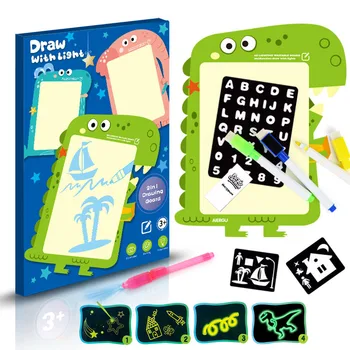 A3 LED Šviesos Grafiti Piešimo Lenta Vaikams Doodle Piešimo Tablet Magic Draw su Šviesos Įdomus ir Švietimo Žaislai Vaikams Dovanų