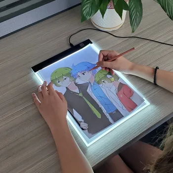 A4 LED Šviesos Trinkelėmis, Tapybos, Rašymo, Piešimo Tablet Eskizavimo Animacija Žaislai Artcraft Sekimo Šviesos Lange Kopijuoti Valdybos Skaitmeninis Tabletės