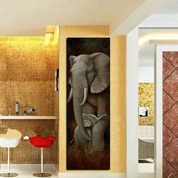 Abstrakti Afrikos Dramblys Sūnus Gyvūnų Naftos Tapyba ant Drobės, Plakatų ir grafikos Tigras Skandinavijos Sienos Nuotrauka Už Kambarį