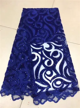 Afrikos China Nėrinių Audinio aksomo Siuvimo Suknelė Afrikos Vestuvių Nėrinių Afrikos Drabužius 2018 prancūzijos Ju Nėrinių China Audinio mėlyna
