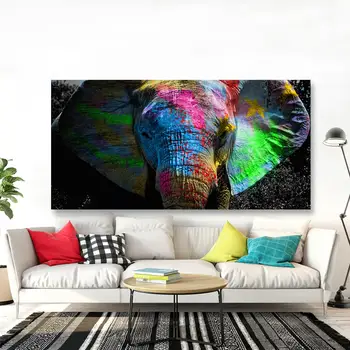 Afrikos Dramblys Gyvūnų Kraštovaizdžio Naftos Tapyba ant Drobės Meno Plakatas HD Spausdinti Abstrakčiai Sienos Meno Nuotrauką Kambarį Namų Dekoro