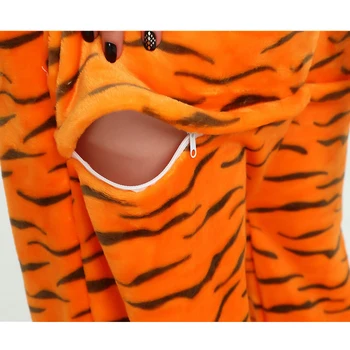 Ainclu Gyvūnų Pižama Suaugusiųjų Tigras Pajama Komplektai Animacinių Filmų Sleepwear Moterų Cosplay Pajama Gyvūnų Tigras Pajama Kostiumai