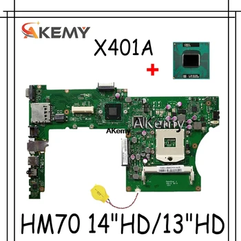 Akemy X401A Nešiojamojo kompiuterio motininė plokštė, Skirta Asus F401A X401A X301A Bandymo originalus mainboard HM70 14