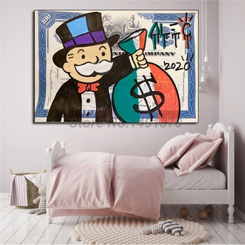 Alec Monopolijų Žmogus Pinigų 2020 Plakatas, Tapyba Ant Drobės Miegamojo Sienos Meno Apdailos Nuotraukos, Namų Dekoro