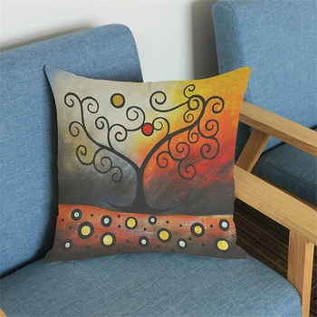 Aliejaus tapybai spalvų medžio modelio medvilnės patalynė užvalkalas namų dekoro sofa automobilių dekoratyvinė pagalvėlė padengti 45x45cm gamykloje tiesiogiai