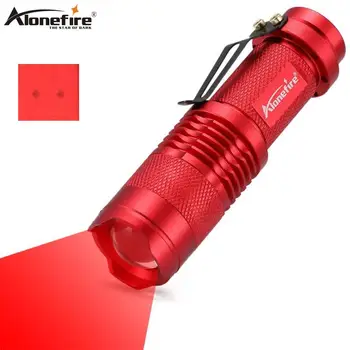 AloneFire SK68 Mini Kolonėlė Raudonos Šviesos, Žibintuvėlis Foucs Zoom Taktinis Žibintuvėlis Fakelas Medžioklės Detektorius