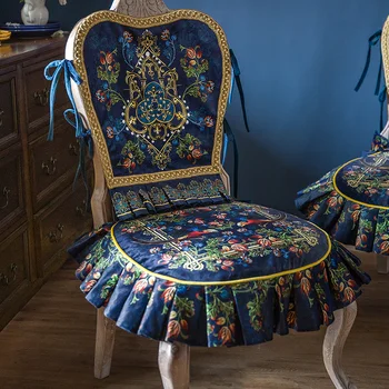 Amerikos Prabangos Trumpas Pliušinis Kėdė Padengti Kėdė Pagalvėlė Classic Augalų Spausdinimo Aksomo Pagalvėlės Namų Kėdės Atlošas neslidžia