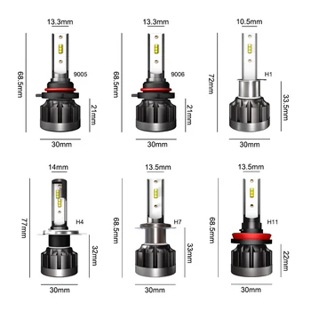 AMZLED Automobilių Žibintai LED H7 16000LM H11 LED Lempos Automobilių Žibintų Lemputes H1 H4 H8, H9 9005 HB3 HB4 9006 Turbo H7 LED Lemputes 12V 24V 10685