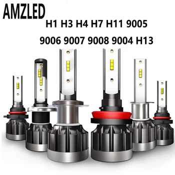 AMZLED Automobilių Žibintai LED H7 16000LM H11 LED Lempos Automobilių Žibintų Lemputes H1 H4 H8, H9 9005 HB3 HB4 9006 Turbo H7 LED Lemputes 12V 24V