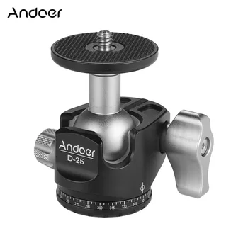 Andoer CNC mechaninio Apdirbimo Dvigubai Žingsniu Kamuolį Galva Mini Ballhead Žemas Svorio Centras, dėl Trikojo Monopodzie Canon Nikon Sony DSLR