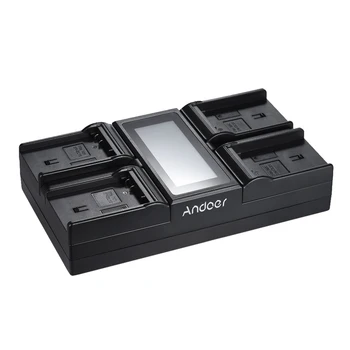 Andoer EN-EL15 4-Kanalų Skaitmeninis Fotoaparatas, Baterijos Kroviklis, skirtas Nikon D500 D610 D750 D800 D810 D7000 D7100 D7200 su DC Automobilinis Įkroviklis