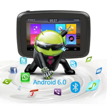 Android 6.0 Fodsports 5 Colių Motociklo GPS Navigacijos IPX7 atsparus Vandeniui 