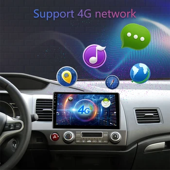 Android 9.0 2 Din 4G+Wifi Automobilio Radijo Honda Civic 2005-2011 stereo RDS DSP+48EQ ESU IPS Ekraną, GPS Navigacijos, Multimedijos Grotuvas