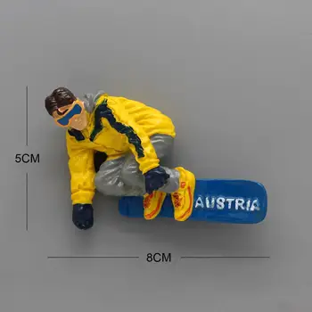 Animacinis personažas, šaldytuvas magnetai, šaldytuvas lipdukas atletikos mergina JŪRININKAS, Kapitonas astronautas Austrijos slidininkas namų puošybai
