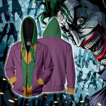 Anime Hoodie Palaidinukė Filmą Joker Cosplay Kostiumas Helovinas Kalėdų Gpgb Klounas Hoodie Striukė, Paltai Vyrams, Moterims Viršų