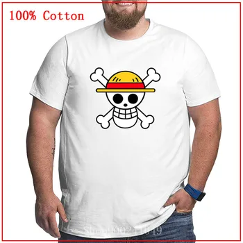 Anime One Piece, Kad straw hat Piratai Plius Dydis Vyrų jaukus ir Kvėpuojantis Marškinėliai Vyrams T Marškinėliai trumpomis Rankovėmis Medvilnės marškinėliai Tee