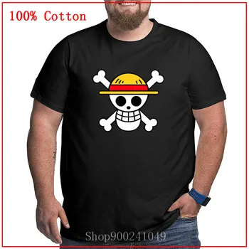 Anime One Piece, Kad straw hat Piratai Plius Dydis Vyrų jaukus ir Kvėpuojantis Marškinėliai Vyrams T Marškinėliai trumpomis Rankovėmis Medvilnės marškinėliai Tee