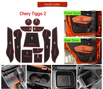 Anti-Slip Gumos Vartų Angą Taurės Kilimėlis Chery Tiggo 2. 2016 M. 2017 m. 2018 m. 2019 M. Tiggo2 Tiggo 3x MVM X22 DR3 Reikmenys, Automobilių Lipdukai