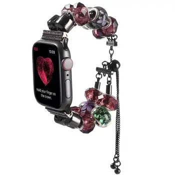 Apyrankės dirželio Apple watch band 5 4 3 2 1 38mm 44mm už iwatch 5 4 3 2 1 juostos 42mm 40mm Rankų darbo Moterų Watchbands