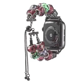 Apyrankės dirželio Apple watch band 5 4 3 2 1 38mm 44mm už iwatch 5 4 3 2 1 juostos 42mm 40mm Rankų darbo Moterų Watchbands