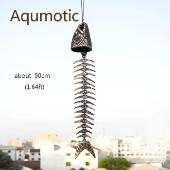 Aqumotic Doorbell Fishbone Vėjo Varpeliais, Vario 50 cm(1.64 ft) Metalo Kabo Ne Kieme Šiaurės šalių vaikų Darželio Bell Kambario Apdaila