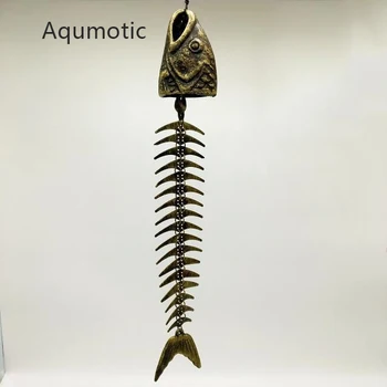 Aqumotic Doorbell Fishbone Vėjo Varpeliais, Vario 50 cm(1.64 ft) Metalo Kabo Ne Kieme Šiaurės šalių vaikų Darželio Bell Kambario Apdaila