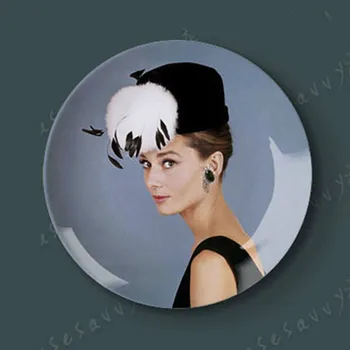 ARYA-Audrey Hepburn Spalva Namų Dekoratyvinis Dažymas Plokštė Kambarį Tyrimas Sienos Kabo Keramikos Kūrybinis Švytuoklės Plokštė