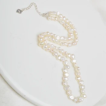ASHIQI Natūralių Gėlavandenių Perlų Choker Karoliai Baroko perlų Papuošalai Moterims, vestuvių 925 Sidabro Užsegimas Didmeninė 2020 tendencija