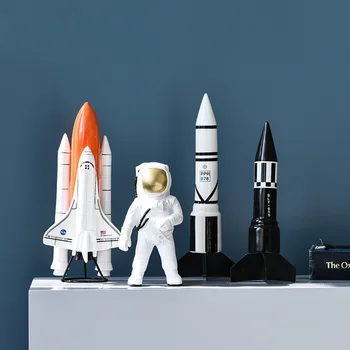 Astronautas Kosmoso Modelį, Dervos Figūrėlės Orlaivio Raketų Raketų Ornamentu Studijų Amatų Rankų Darbo Darbalaukio Namų Dekoro Priedai