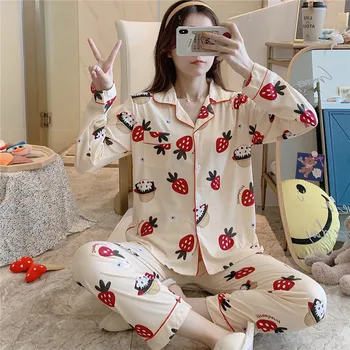 Atvartas Ponios Namų, Laisvalaikio Kostiumas Moterų Sleepwear Pižama Rinkiniai Femme Long Sleeve Top + Kelnės Pavasario Mielas 2 vnt Pyjama Pjs Rinkiniai