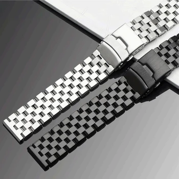 Aukštos klasės Watchband Dirželis 18mm 24mm 26mm 20mm Kieto nerūdijančio plieno dirželis Juodas Sidabro Greitai Spaudai Žiūrėti Dirželis Smart Žiūrėti