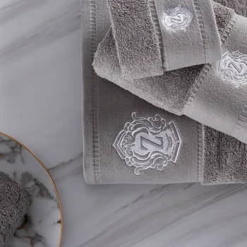Aukštos kokybės hotel baltas veidas vonia rankšluostį kietas siuvinėjimo paplūdimio dušas, rankšluosčiai, vonios kambarys, namų grožio salonas pilkas tekstilės 1-4pcs