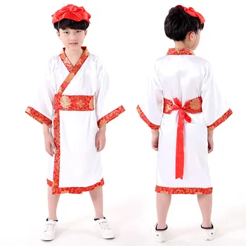 Aukštos Kokybės Išskirtinį Japonų Stiliaus Vaikai Imitavo Šilko Audinys Povas Spausdinimo Kimono Vaikai Kostiumas Berniukams Foto Rekvizitai