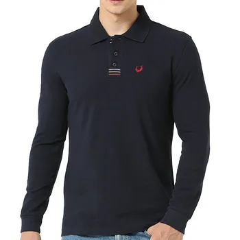 Aukštos Kokybės Medvilnės Ilgomis Rankovėmis Prekės Mens Polo Marškinėliai, Siuvinėjimas Logotipas Atsitiktinis Polo Homme Mados Drabužių Vyrų Atvartas Viršūnės