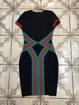 Aukščiausios Kokybės Juodas Geometrinis Rankovių Seksualus Viskozė Tvarstis Suknelė Homecoming Šalis Suknelė