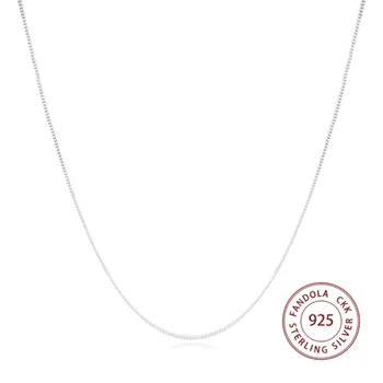 Autentiškas 925 Sterlingas Sidabro Pažaboti Grandinės Karoliai Moterų Nuorodą Karoliai Fine Jewelry Accesorios Mujer 11318